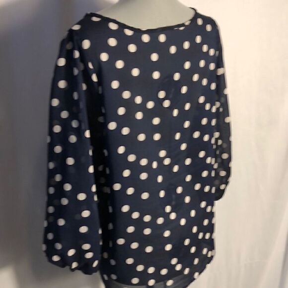 Sheer blue polka dot women’s Small top - Picture 2 of 3